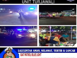 Patroli Blue Light, Sat Lantas Polres Dompu Lancarkan Arus Lalin di Pasar Atas Dompu