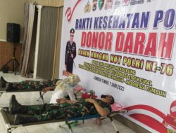 Sambut HUT Bhayangkara ke 76, Personel Kodim 1615/Lotim Ikut Donor Darah