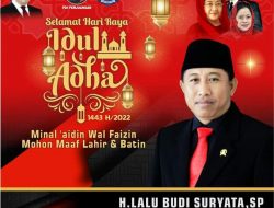 Sekretaris DPD PDI Perjuangan NTB Mengucapkan Selamat Hari Raya Idul Adha 1443 H/2022 M
