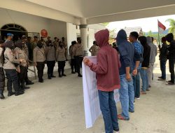 Kepolisian Resor KSB Lakukan Pengamanan Aksi Massa Rekrutmen Tenaga Kerja Smelter