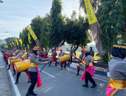 Gendang Belek Polres Loteng iringi Wisudawan Purna Bhakti di Polda NTB