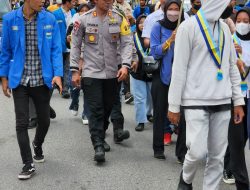 Kapolres Dompu Turun Lagsung  Pengamanan Aksi Kenaikan BBM
