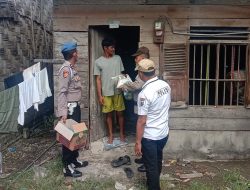 Jum’at Berkah, Polsek Medang Deras Beri Bansos Ke Masyarakat