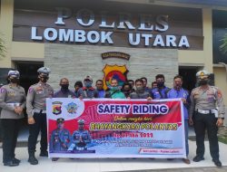 Satlantas KLU Helat Safety Riding Bersama Komunitas Ojek