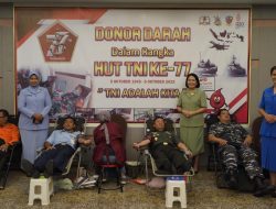 KOREM 162/WB GELAR KEGIATAN DONOR DARAH DALAM RANGKA HUT  KE 77 TNI