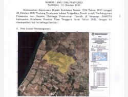 Pengumuman Penetapan Lokasi Pengadaan Tanah Untuk Pembangunan Prasarana Dan Sarana Olahraga Pemerintah Daerah di Kawasan SAMOTA Kabupaten Sumbawa Tahun 2022