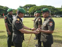 Danrem 162/WB Pimpin Sertijab Pejabat Lama dan Baru Perwira Satuan Jajaran Korem 162/WB