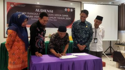 Teken MoU, Ketua SMSI Sumbawa Apresiasi Langkah KPU Sukseskan Pemilu 2024