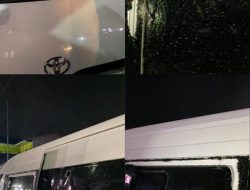 Mobil Rombongan Pemain Labura FC Di Lempar OTK Pakai Batu