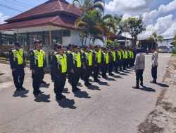 Polsek Sandubaya Gelar Bimtek Terhadap Linmas Guna Jaga Kondusifitas