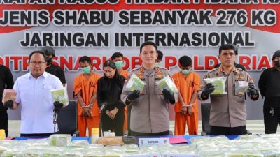 Polda Riau Berhasil Sita 276 Kg Sabu dan 5 Pelaku