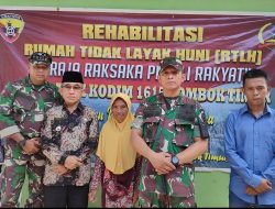 Dandim 1615/Lotim Serahkan Kunci Hasil Bedah RTLH Praja Raksaka Peduli Rakyat