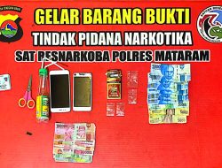 Tim Ops Sat Resnarkoba Polresta Mataram Ungkap Kasus Narkoba
