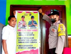 BKTM dan Polisi Lingkungan Pasang Spanduk Sampaikan imbauan Kantibmas