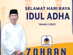 Zohran “Orek” Mengucapkan Selamat Hari Raya Idul Adha 1444 H/ 2023 M