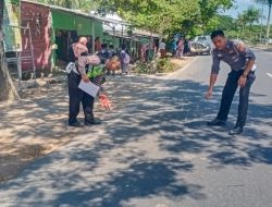 Sat Lantas Polres Loteng Olah TKP Laka Lantas di Jalan Bypass Labulia