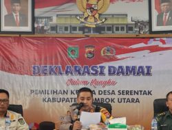 Kapolres KLU Gelar Deklarasi Pemilu Damai  dalam Pilkades  Serentak