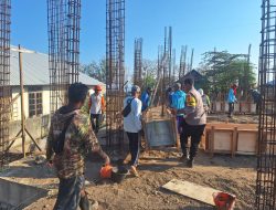 BKTM Polsek Rhee Bersama Masyarakat Gotong Royong Pembangunan Masjid