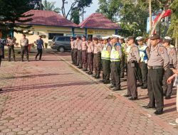 Personil Polres Langkat Apel Pengamanan Kampanye
