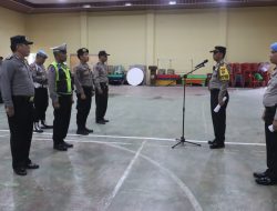 Polres Langkat Melaksanakan Apel Pengamanan Ibadah Malam Natal Tahun 2023