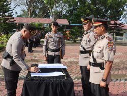 Kapolres Langkat Pimpin Upacara Serah terima jabatan Beberapa Jajaran Polres Langkat