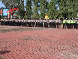 Siap Amankan Tahapan Kampanye Pemilu 2024, Polres Langkat Laksanakan Apel