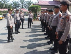 Menjelang Tahapan Pungut Suara Pemilu 2024, Kapolres Langkat Cek Kesiapan Kendaraan Dinas dan Personel Dalmas  Langkat