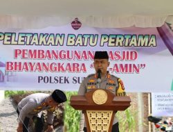 Letakan Batu Pertama Pembangunan Masjid Bhayangkara “Al-Amin”, ini Pesan Kapolres Sumbawa