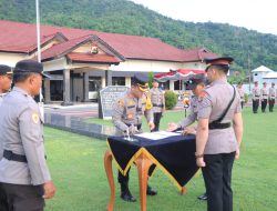 Kapolres KSB Pimpin Sertijab dan Pengambilan Sumpah Jabatan 3 PJU 
