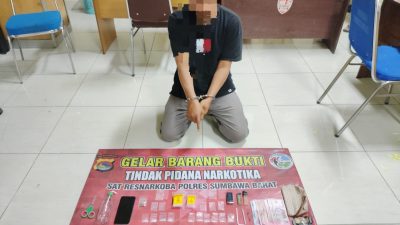 Suplai Barang “Haram” dari Alas Barat, Sat Resnarkoba Polres KSB Tangkap Pria Asal Telaga Baru