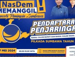 DPD Nasdem Buka Pendaftaran Dan Penjaringan Bacabup Dan Bacawabup Sumbawa