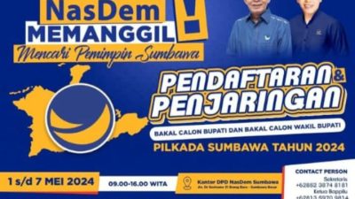 DPD Nasdem Buka Pendaftaran Dan Penjaringan Bacabup Dan Bacawabup Sumbawa
