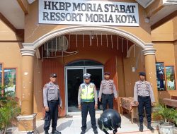 Polres Langkat Lakukan Pengamanan di Gereja Dalam Rangka Perayaan Kenaikan Isa Almasih