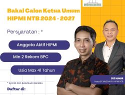 Panitia Musda XV HIPMI NTB Membuka Pendaftaran Calon Ketua Umum, Catat Agendanya