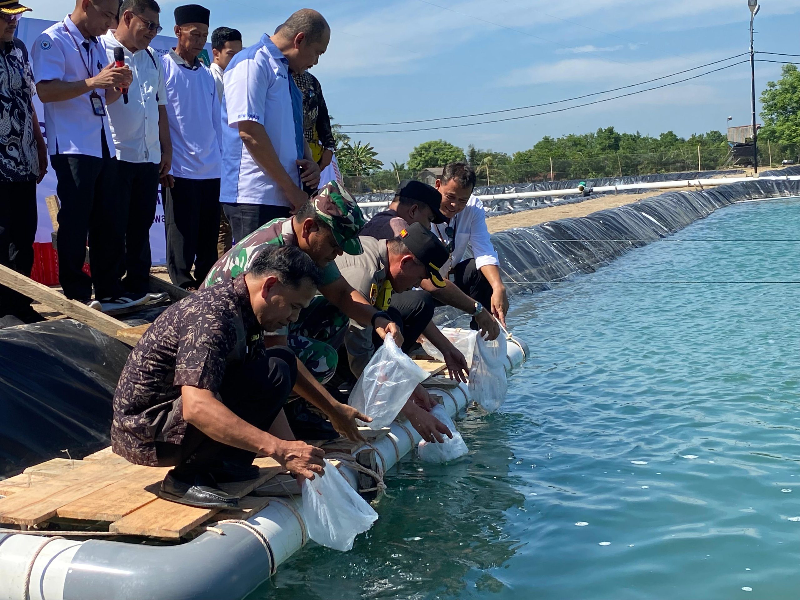 Wakapolres Langkat Hadiri Peresmian Klaster Tambak Udang Bantuan Kementerian Kelautan dan Perikanan di Desa Pasar Rawa