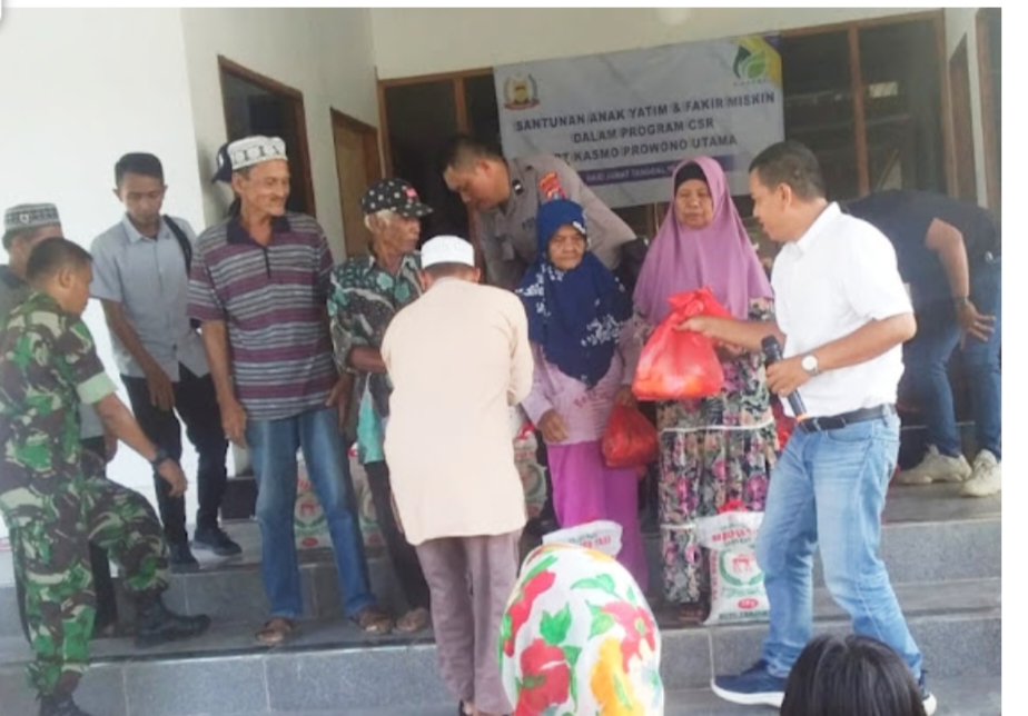PT. Kasmono Prowono Utama Santuni Anak Yatim Dan Warga Miskin Desa Halaban