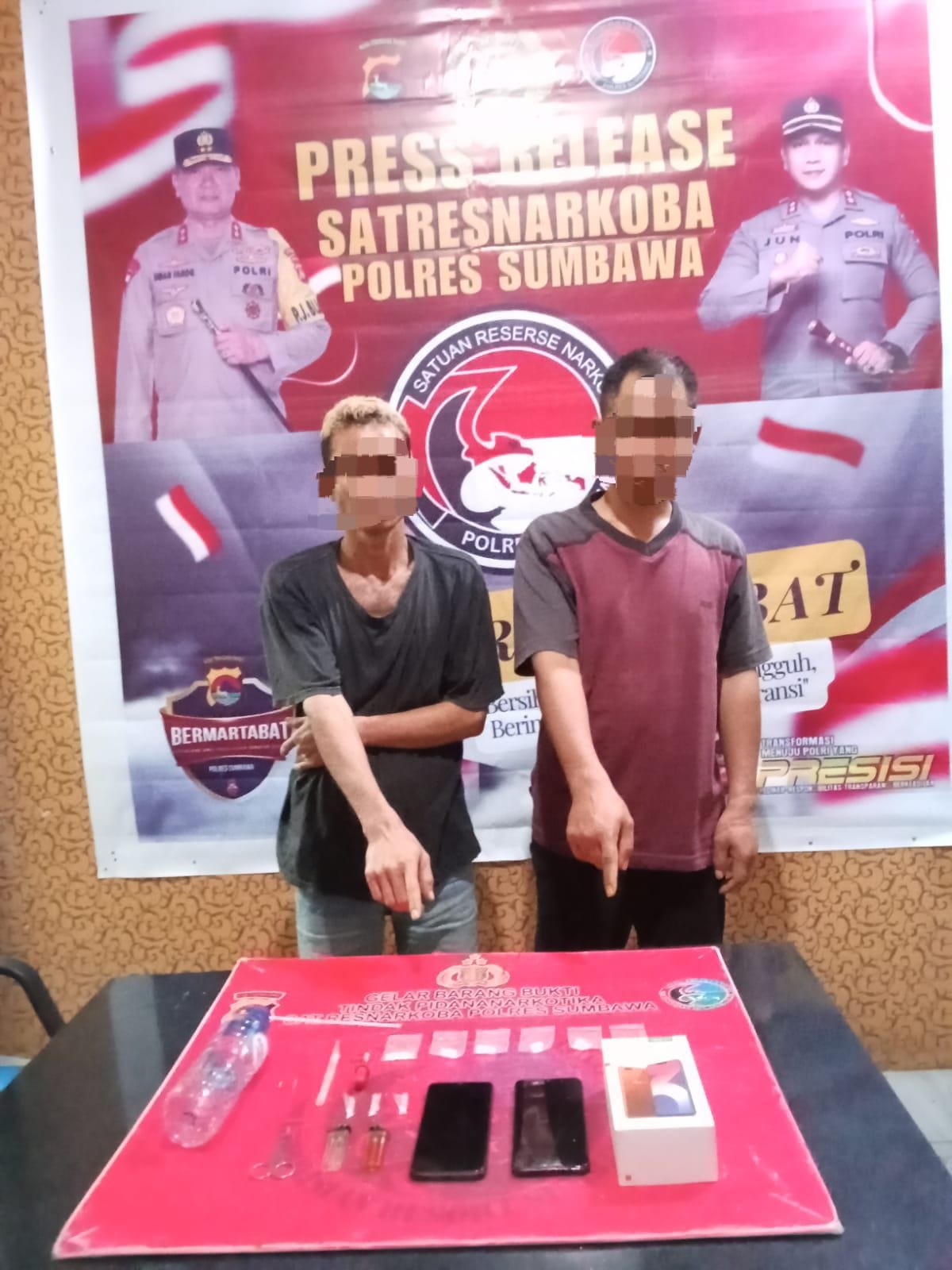 Nyamar jadi pembeli, Satresnakoba polres Sumbawa Besar Berhasil Ringkus 2 Terduga pelaku Pengedar Sabu