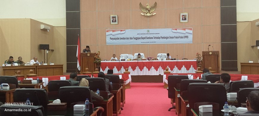Ranperda LPJ APBD, Bupati Sumbawa Berikan Paparan Soal Pandangan Fraksi-Fraksi