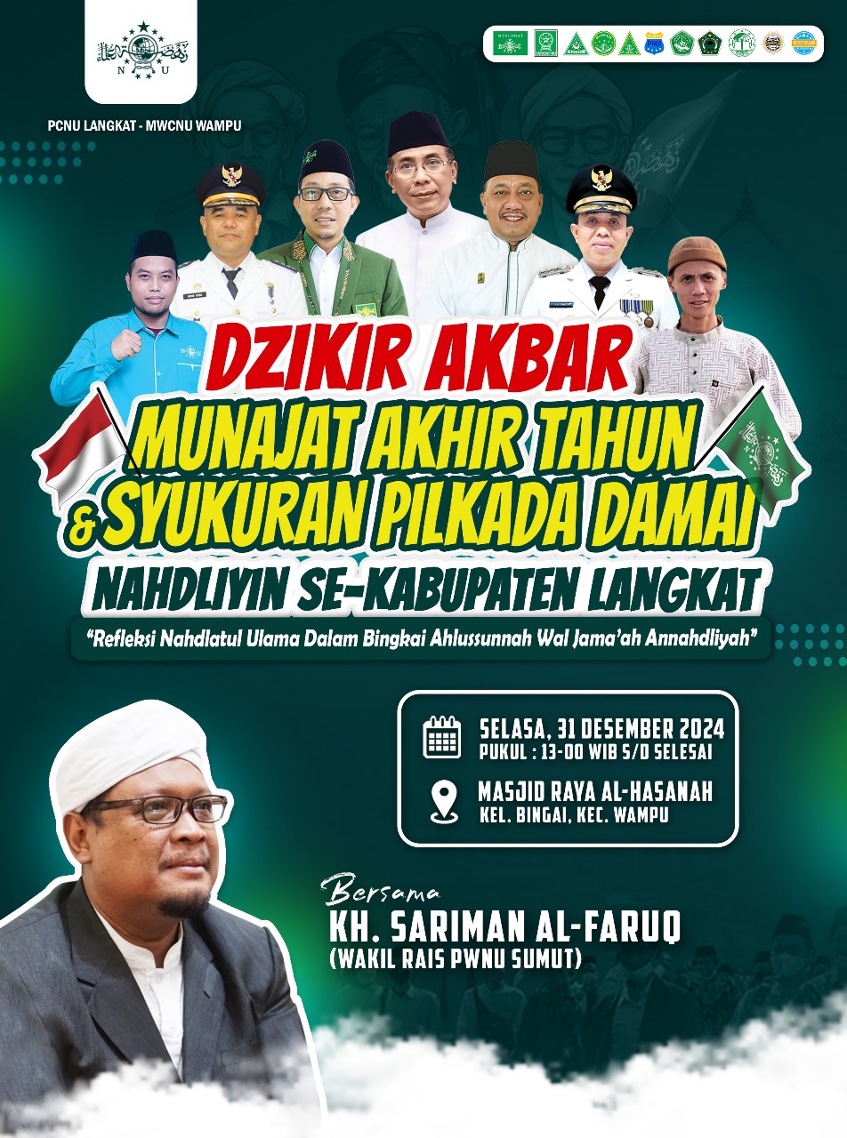 PC NU Langkat Dan MWC NU Wampu, Gelar Zikir Akbar Dan Munajat Akhir Tahun