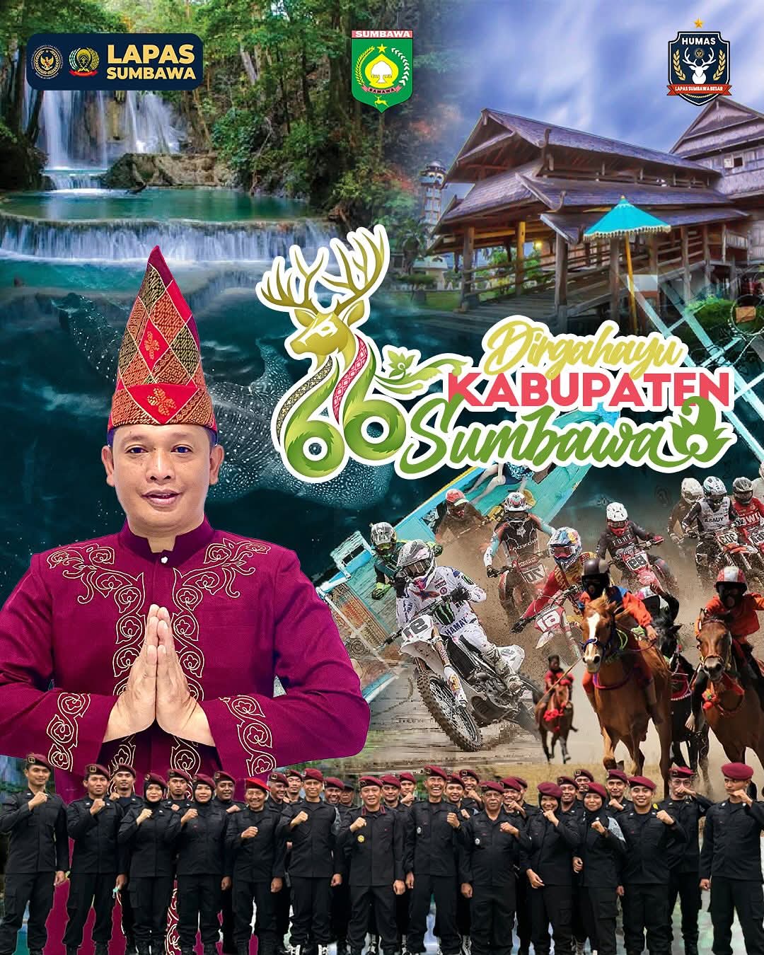 Keluarga Besar Lapas Sumbawa Besar Kelas II A Mengucapkan Dirgahayu Kabupaten Sumbawa ke 66