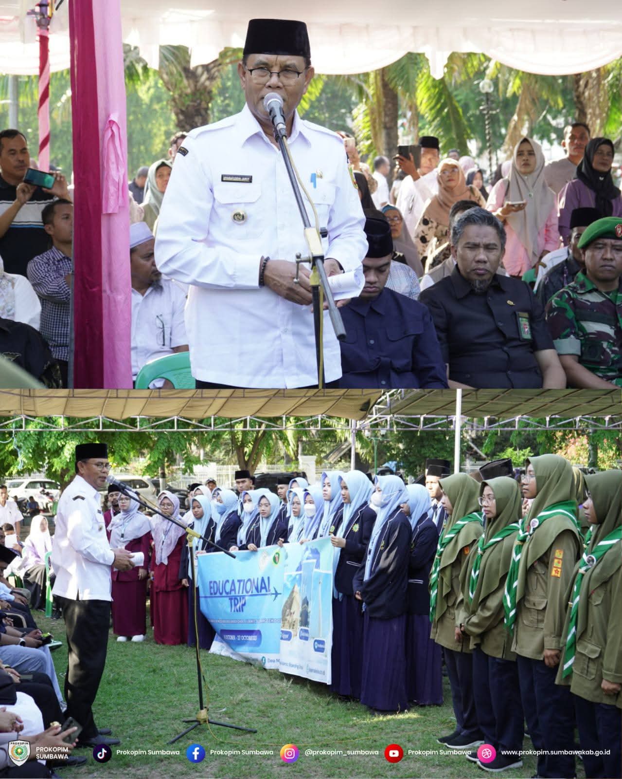 Bupati Jarot Lepas Rombongan EduTrip Dea Malela ke Timur Tengah 