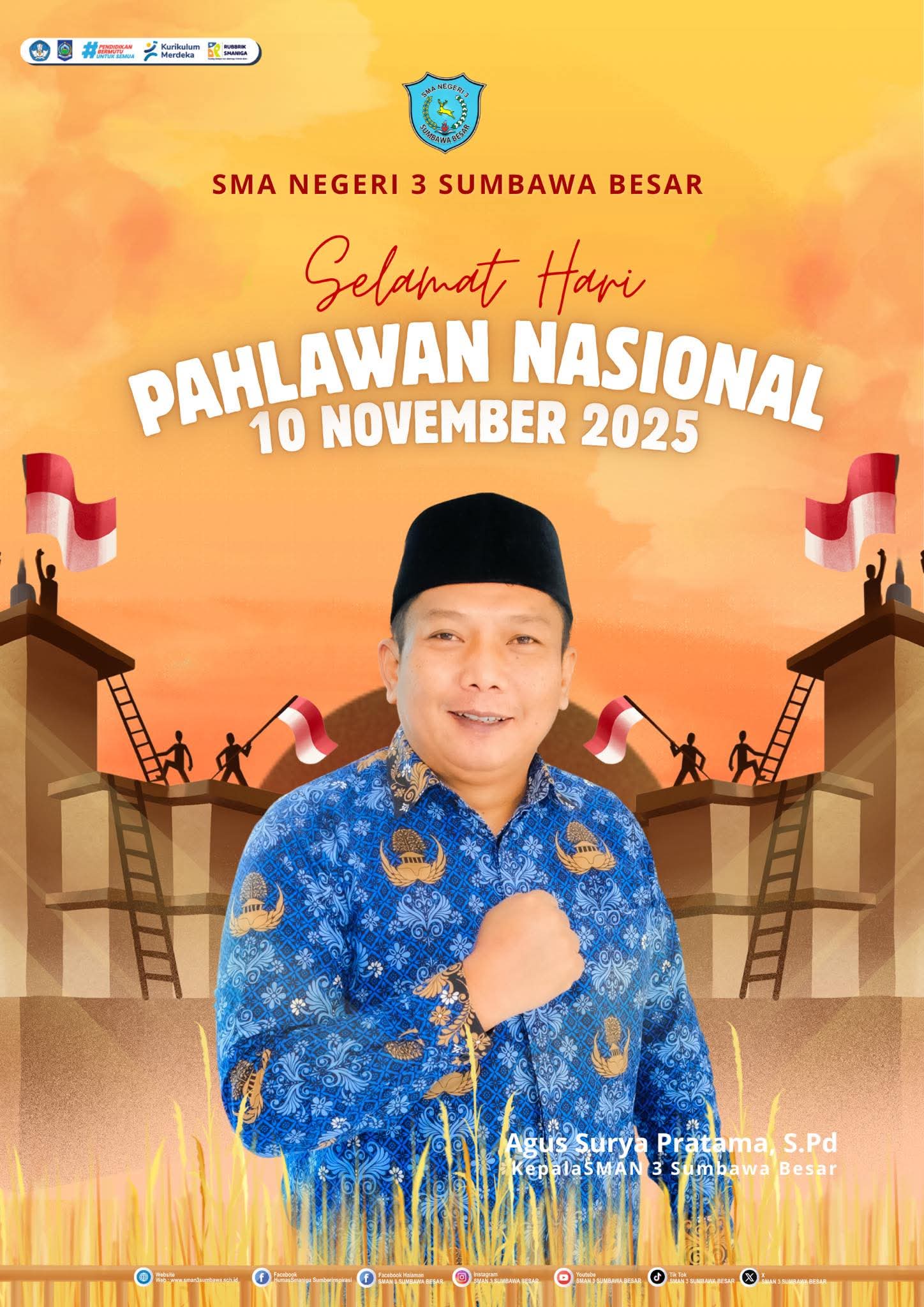 Keluarga Besar SMAN 3 Sumbawa Besar: Selamat Hari Pahlawan 10 November 2025