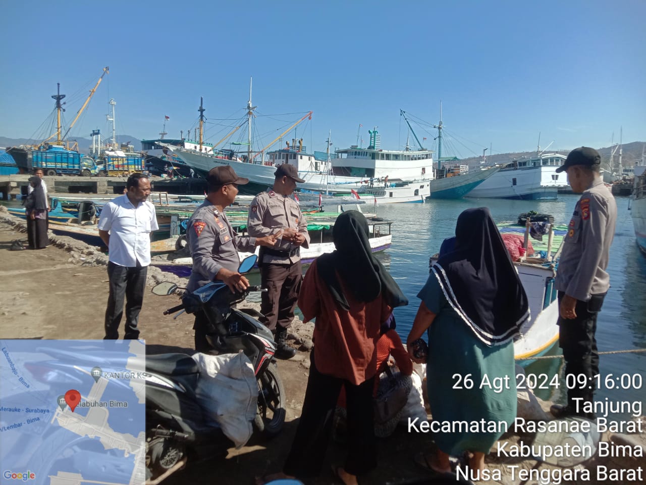 Patroli Rutin Polsek Kawasan Pelabuhan Laut Bima di Area Pelabuhan Laut Bima