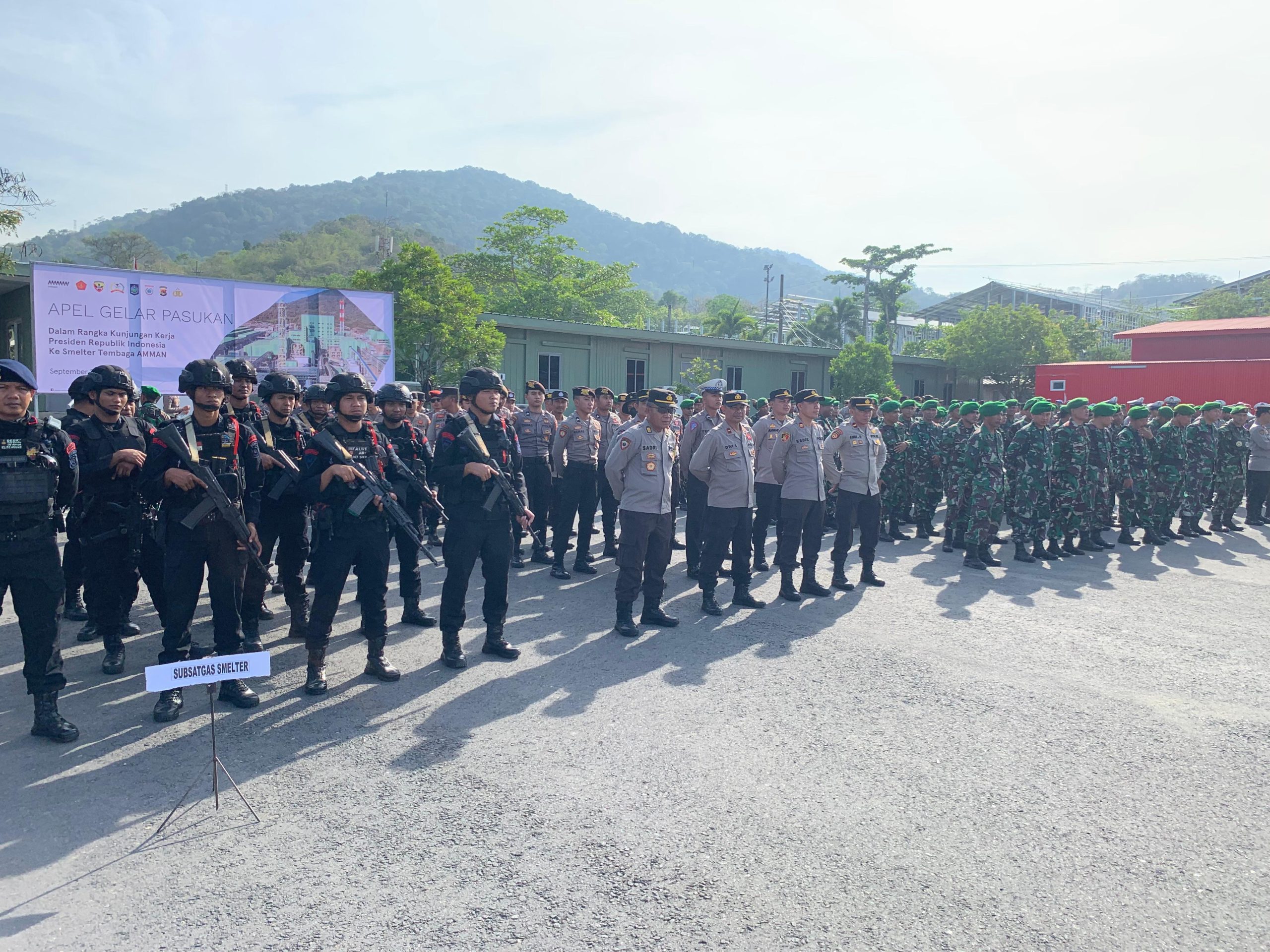 234 personil Polres Sumbawa Barat terlibat dalam Pengamanan VVIP kunjungan presiden ke PT. AMMAN