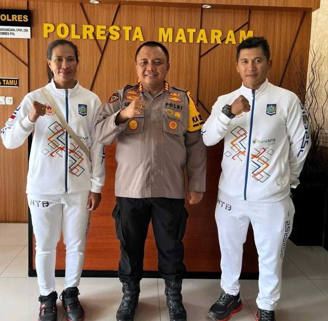 Atas Dukungan Kapolresta Mataram Kepada Personelnya Berhasil Raih Medali PON XXI Aceh-Sumut Cabor Voli Pasir Dan Muaythai