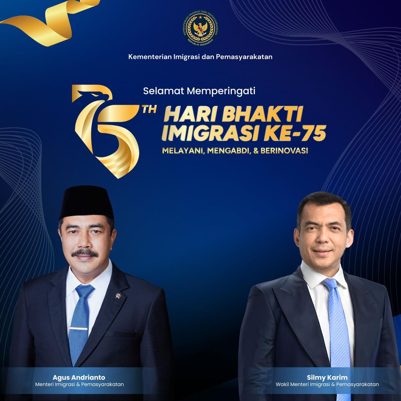 Kementerian Imigrasi dan Pemasyarakatan Mengucapkan Selamat Memperingati Hari Bhakti Imigrasi Ke 75