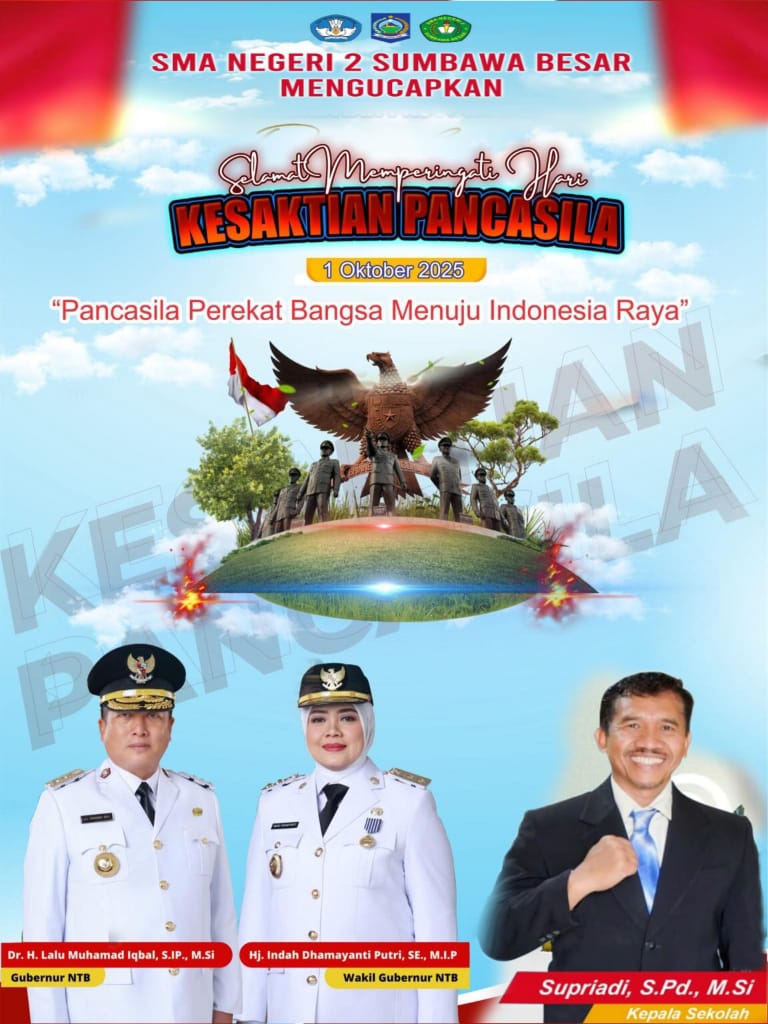 Keluarga Besar SMAN 2 Sumbawa Besar Mengucapkan Selamat Hari Kesaktian Pancasila 