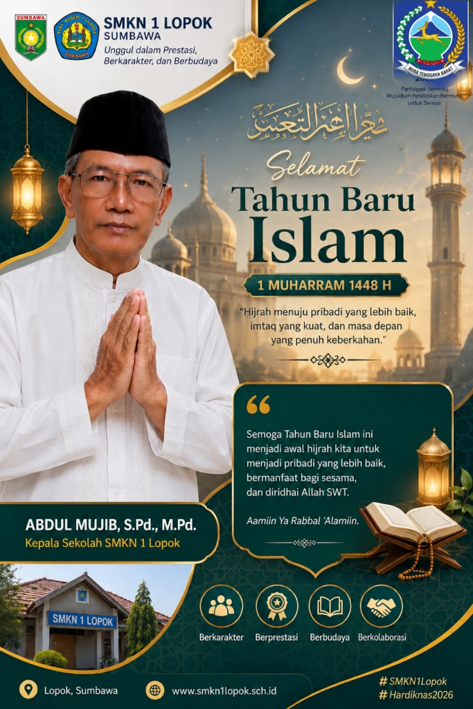 Keluarga Besar SMKN 1 Lopok Mengucapkan Selamat Tahun Baru Islam 1 MUHARRAM 1448 Hijriah