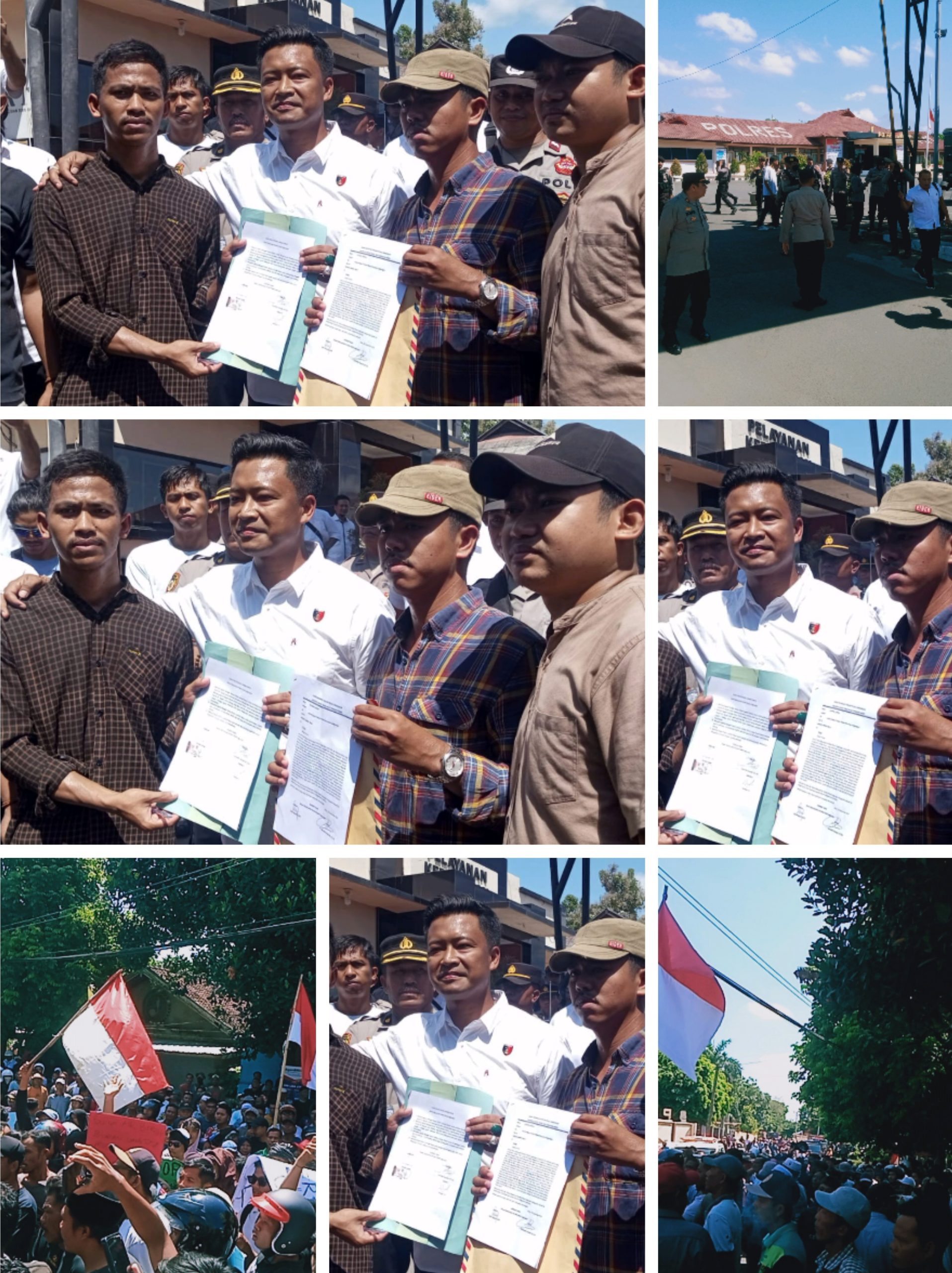 Hadir di tengah para pendemo Kasat Reskrim Lombok Timur dengan tegas akan menindak tegas galian C yang Ilegal