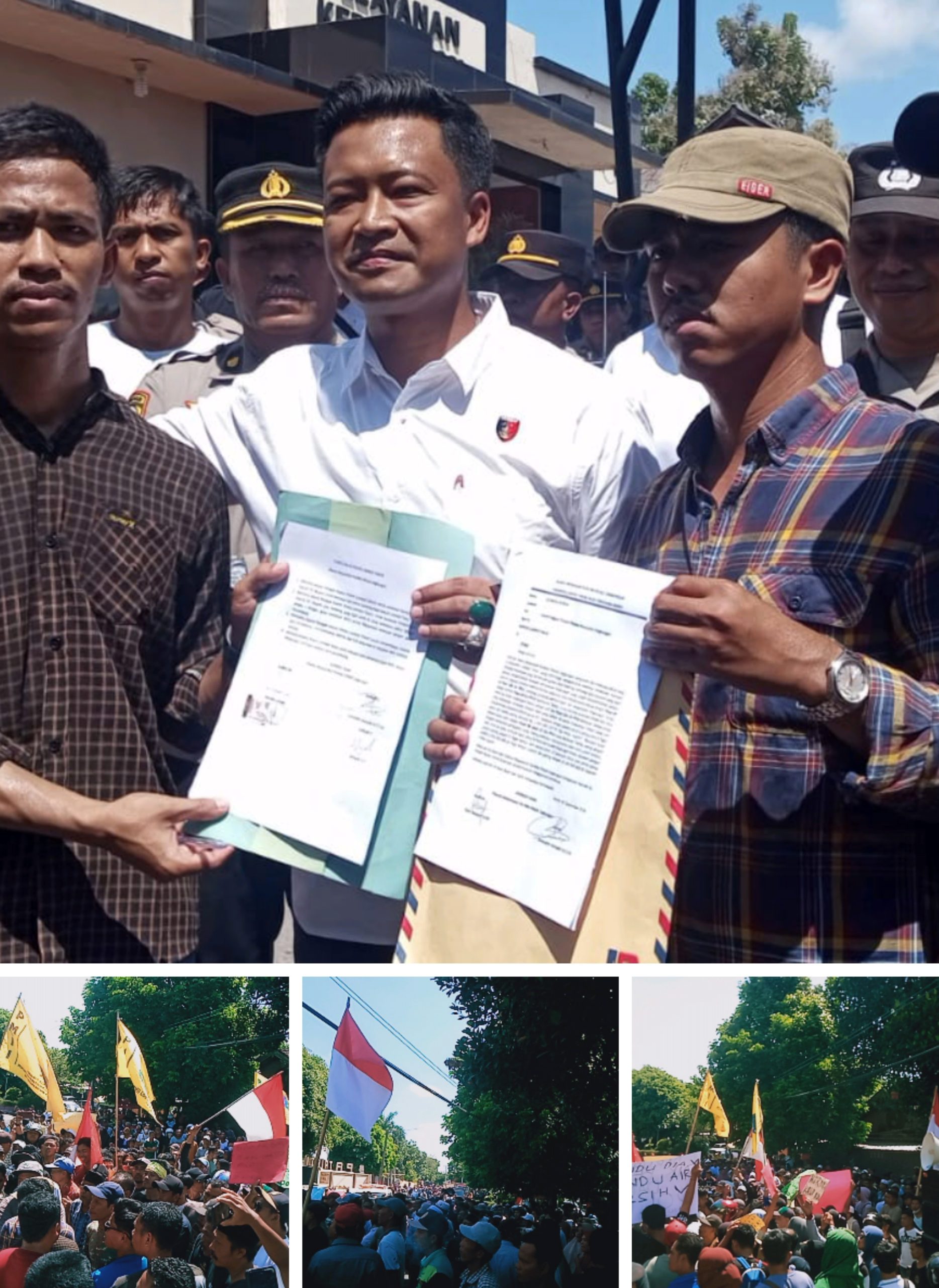 Merespons aksi ratusan masyarakat Korleko, Kecamatan Labuhan Haji, Polres Lombok Timur melakukan upaya penutupan sejumlag tambang galian C